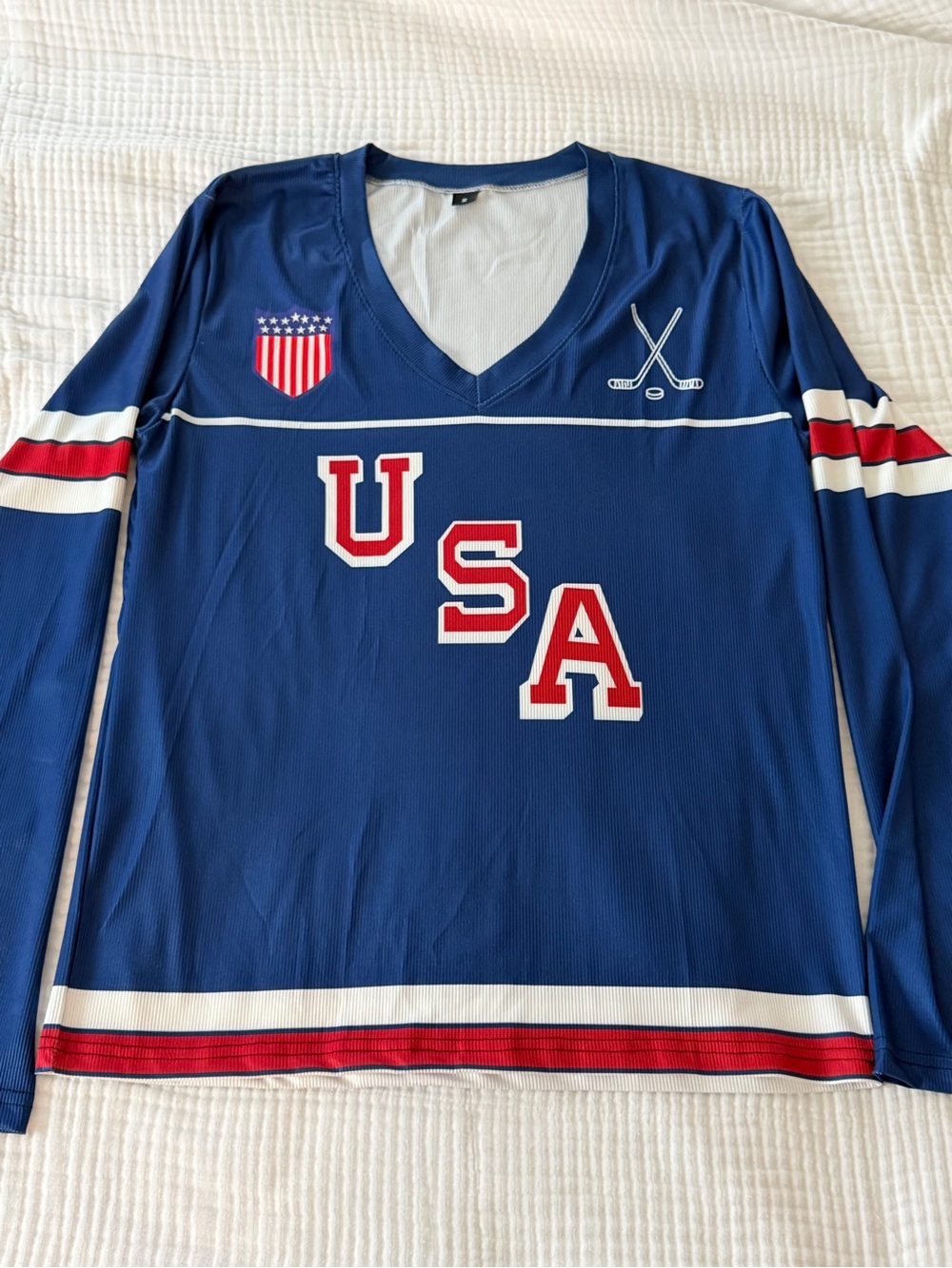 NWOT USA Hockey Blue Long Sleeve Jersey